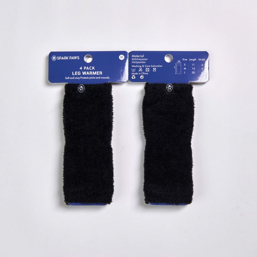 Stretchy Fleece Dog Leg Warmer Sleeves - Black - Image 2