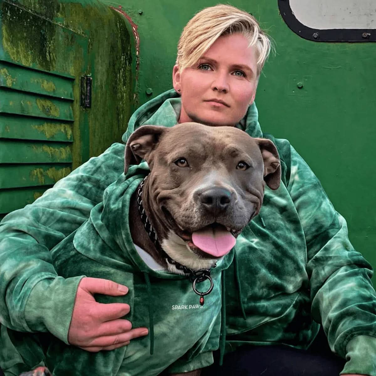 Velvet Dog Hoodie - Emerald Green - Image 14