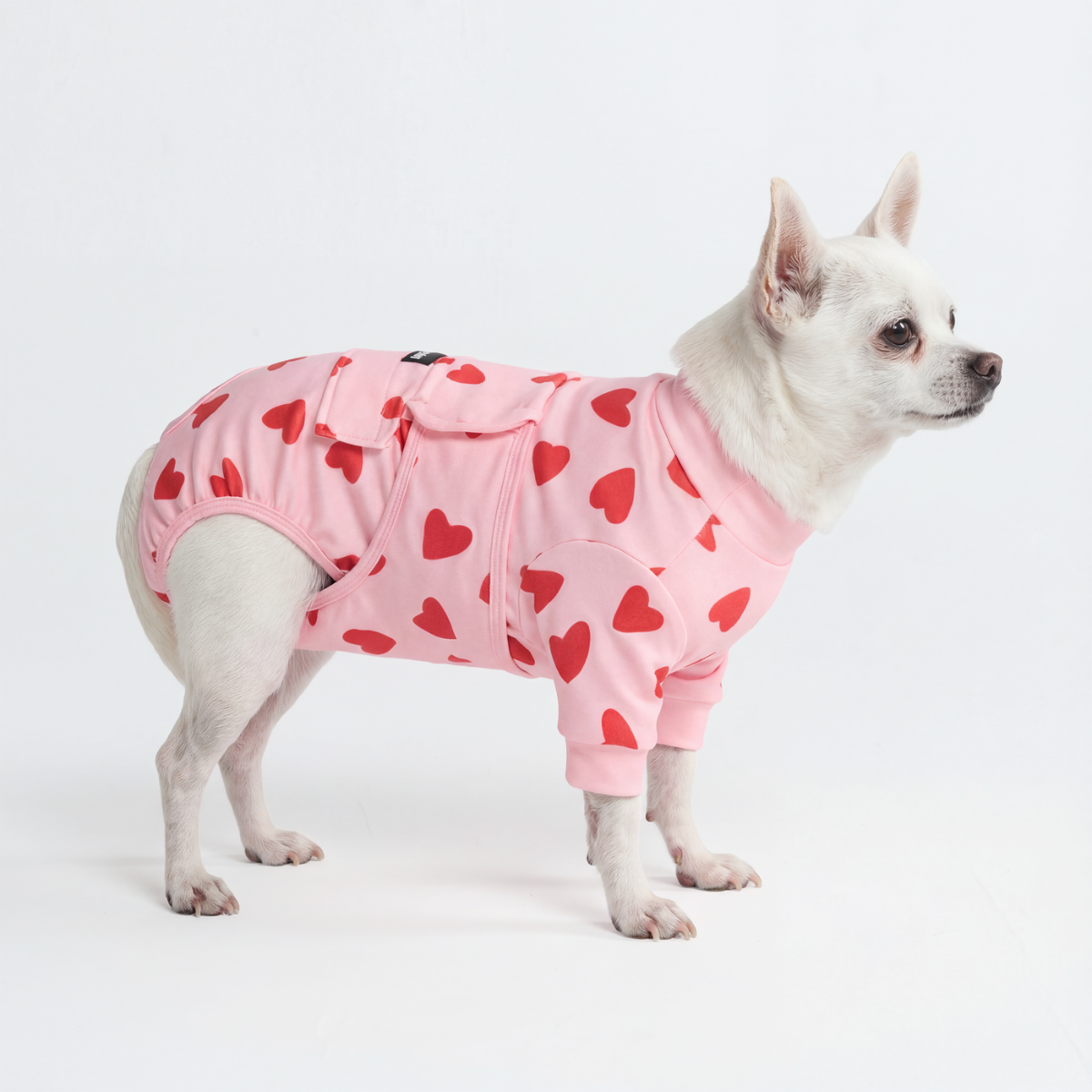 Dog Surgical Suit - Pink Hearts - Image 4