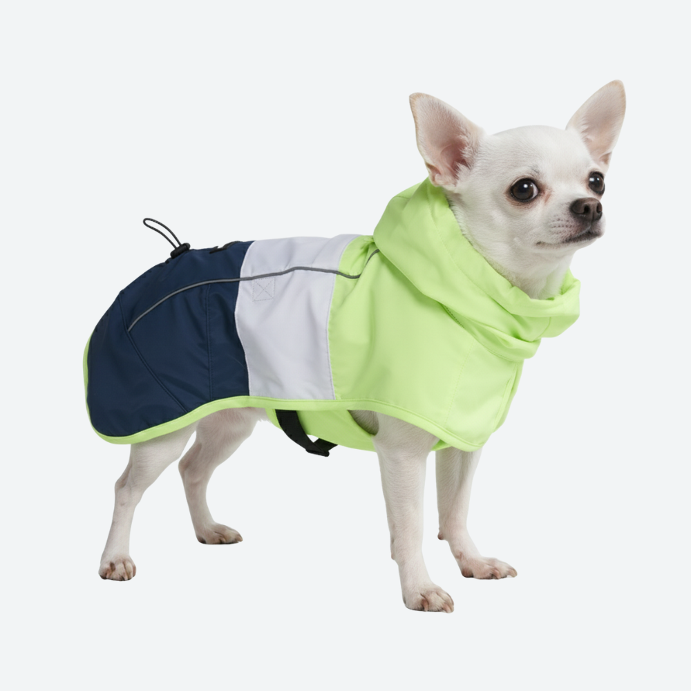 Breatheshield™ Dog Raincoat - Lime White Navy - Image 3