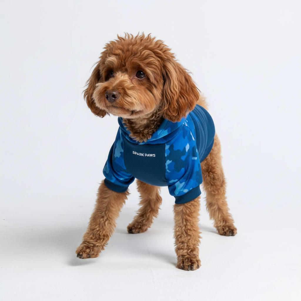 Blue Camo Dog Hoodie - Image 2