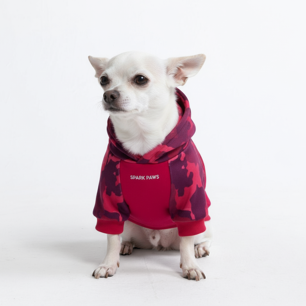 Fuchsia Camo Dog Hoodie - Image 2