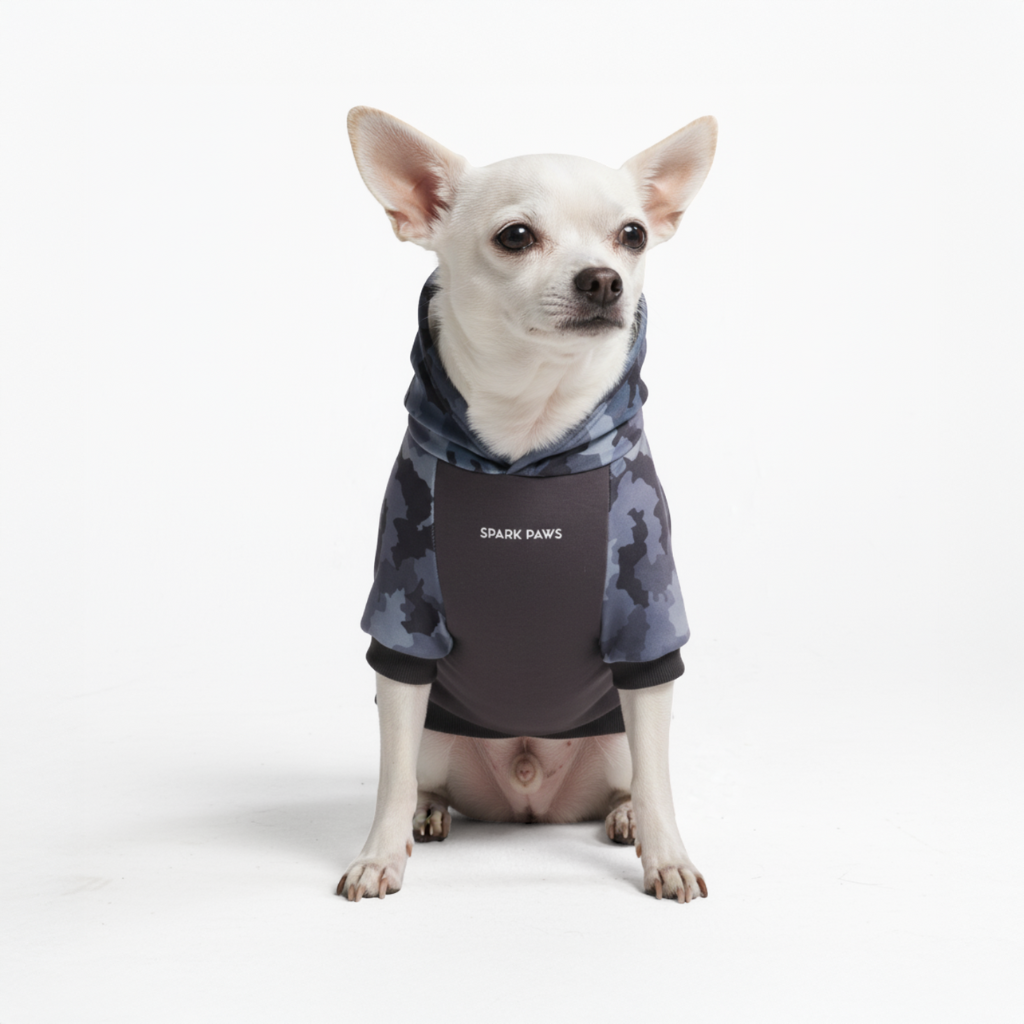 Grey Camo Dog Hoodie - Image 2
