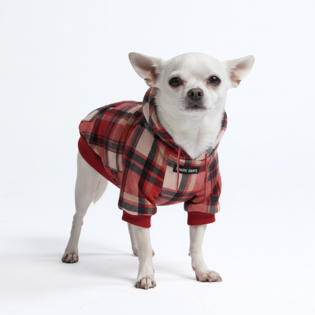 Red Plaid Dog Hoodie - Image 2