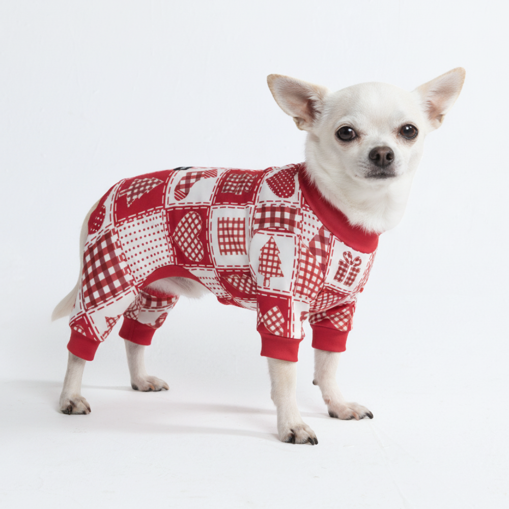 Dog Christmas Pajama - Festive Patchwork - Image 2