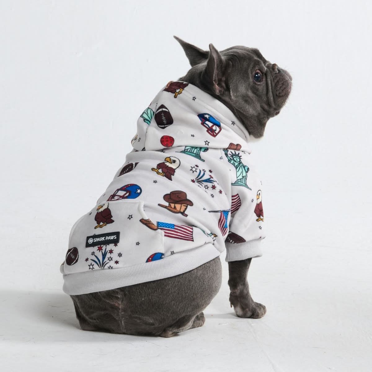 The USA Dog Hoodie - Grey - Image 11