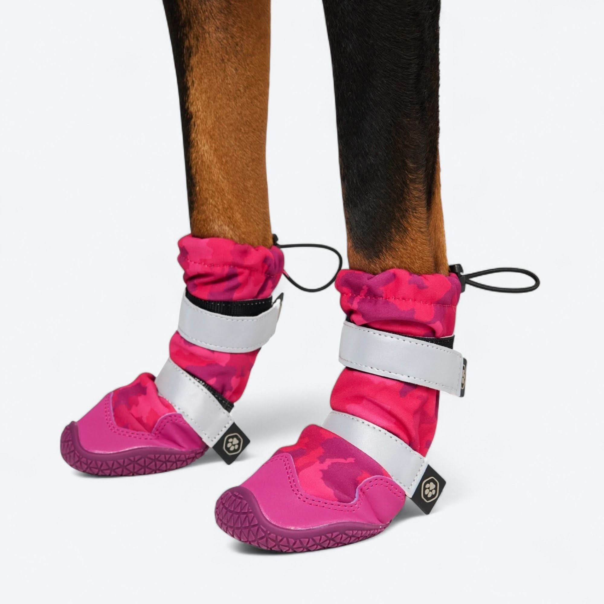 Dog Rainboots. Waterproof Dog Shoes - Fuchsia Camo - Image 3