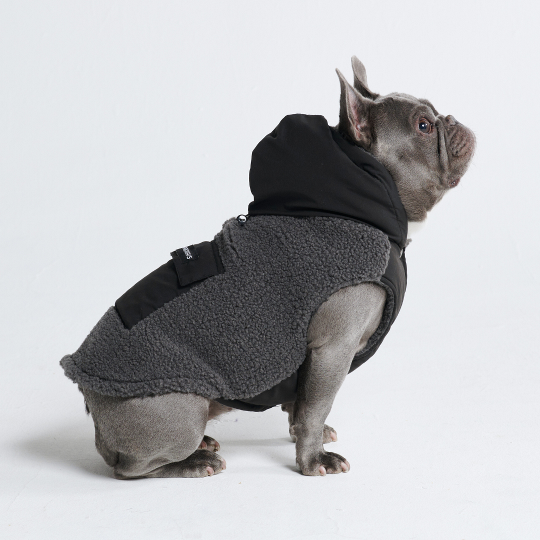 Reversible Sherpa Jacket - Grey and Black - Image 11