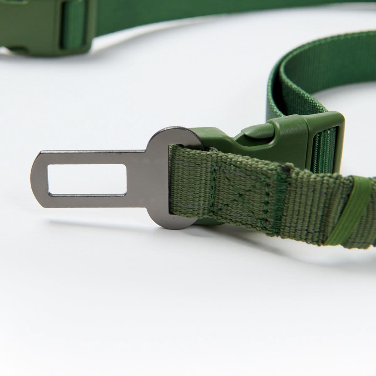 Multipurpose Seatbelt Handsfree Leash & Poop Bag Holder Set - Army Green - Image 5