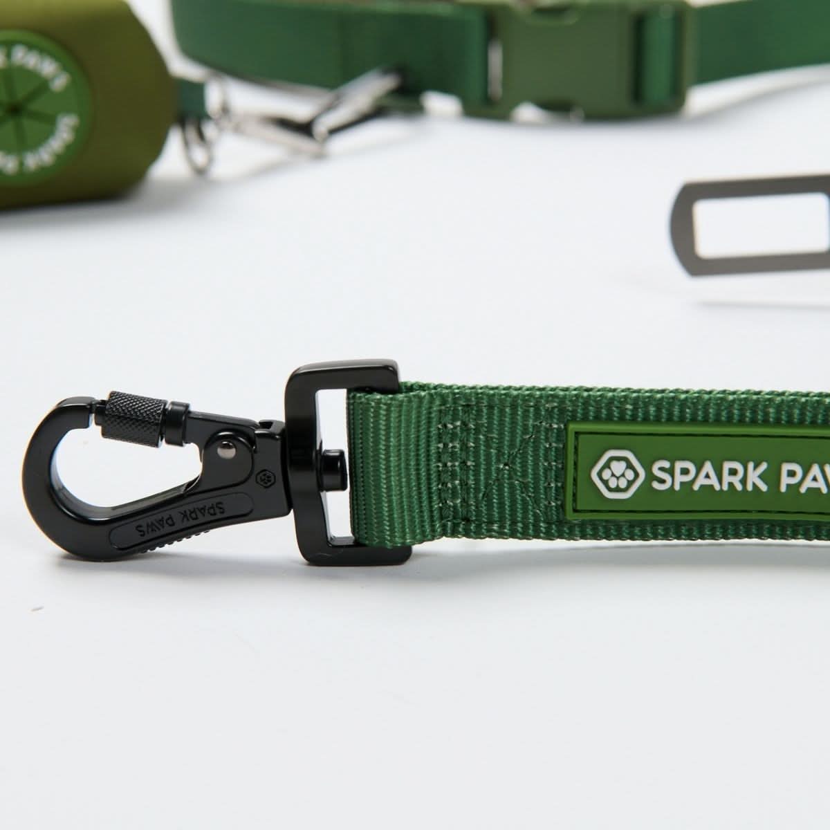 Multipurpose Seatbelt Handsfree Leash & Poop Bag Holder Set - Army Green - Image 6