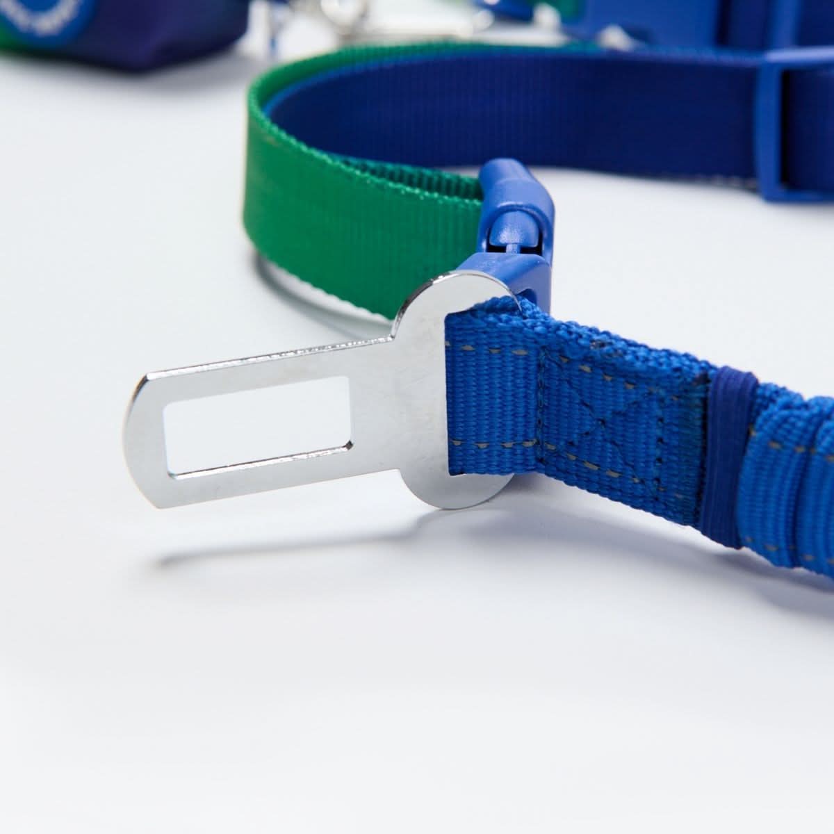 Multipurpose Seatbelt Handsfree Leash & Poop Bag Holder Set - Lime Wave - Image 5