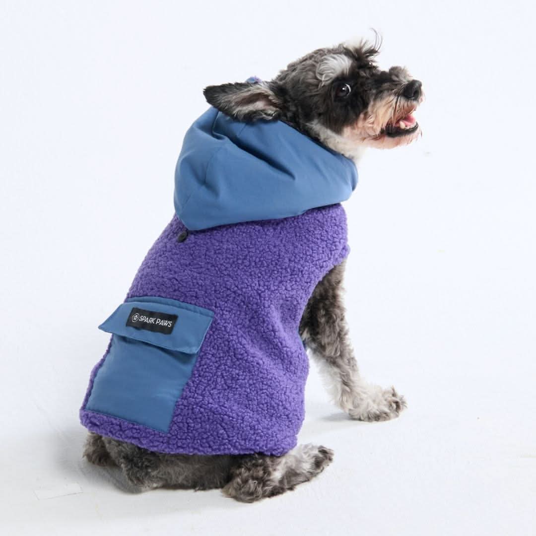 Reversible Sherpa Jacket - Purple and Blue - Image 13