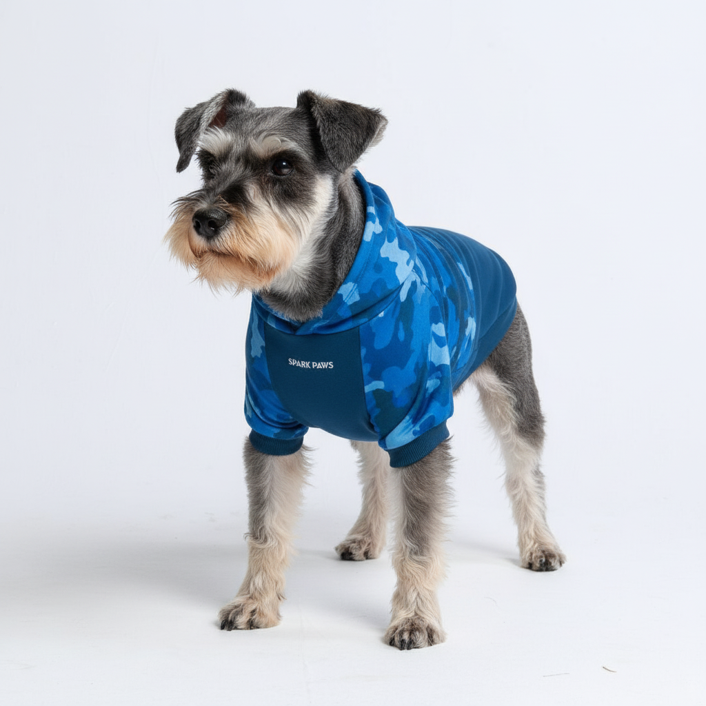 Blue Camo Dog Hoodie - Image 3