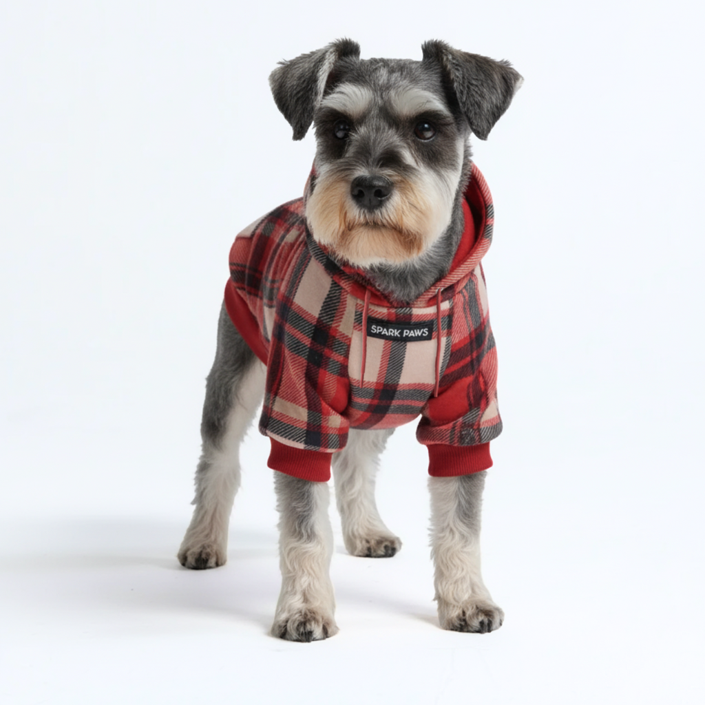 Red Plaid Dog Hoodie - Image 3