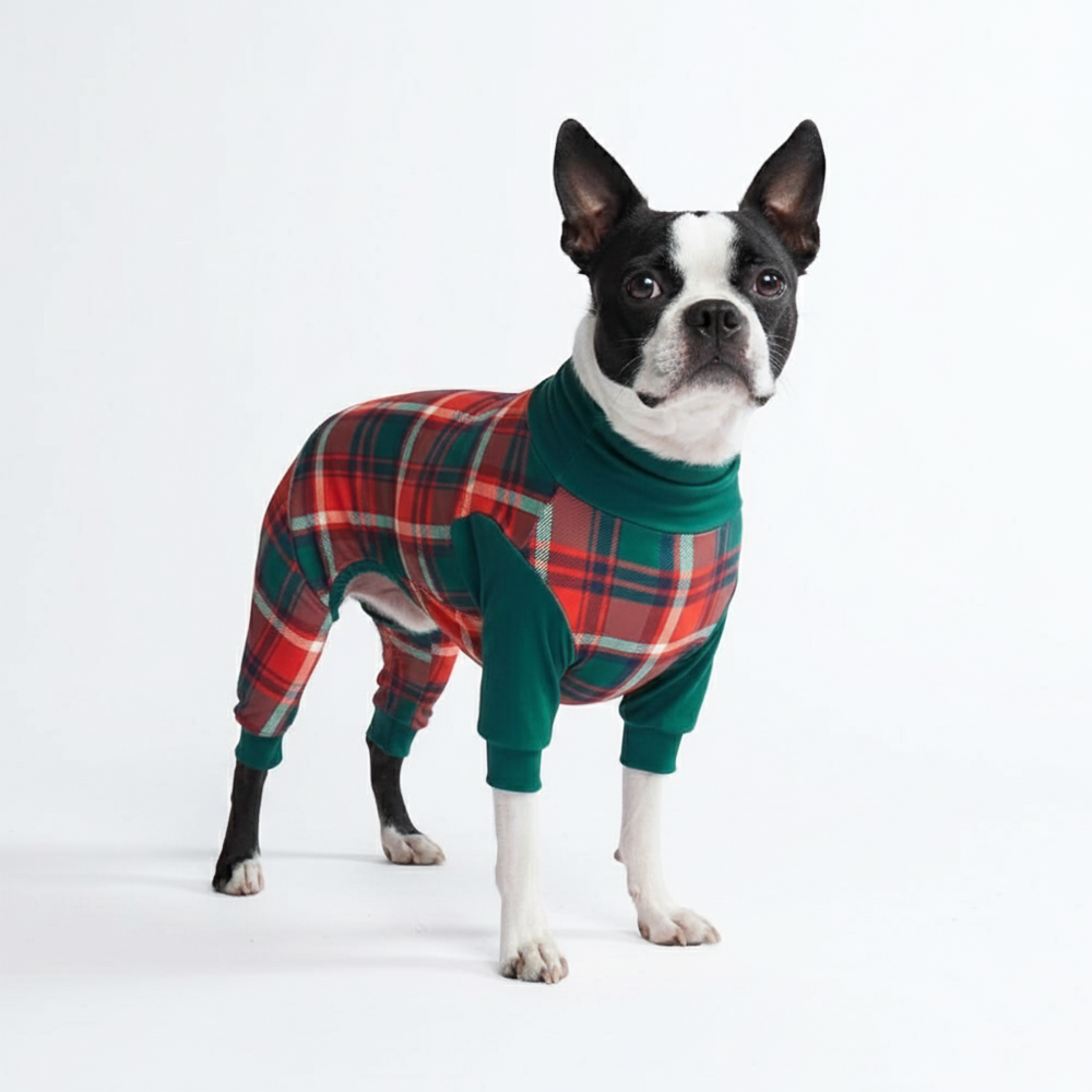 Dog Pajama - Green and Red Plaid - Image 3