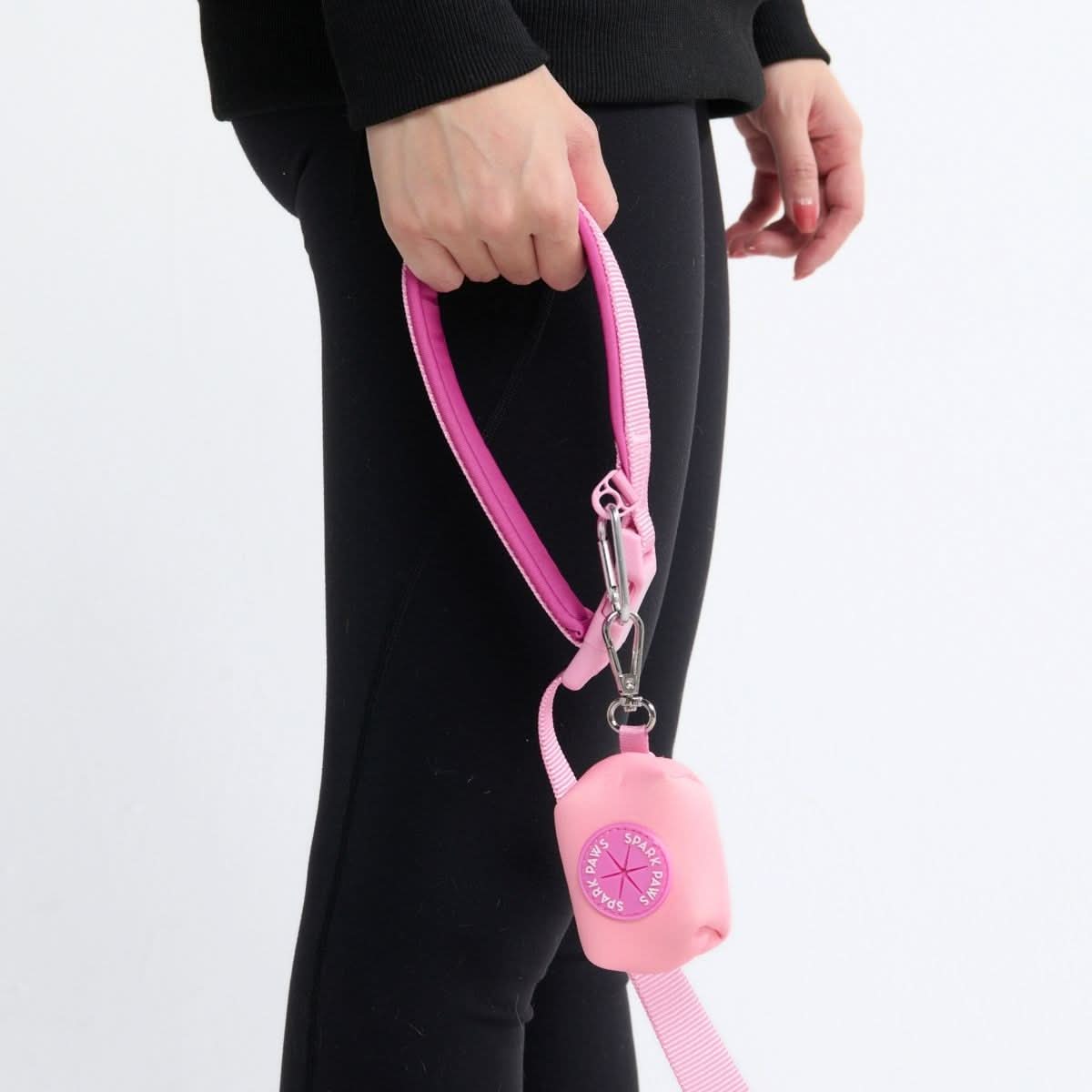 Multipurpose Seatbelt Handsfree Leash & Poop Bag Holder Set - Pink - Image 7