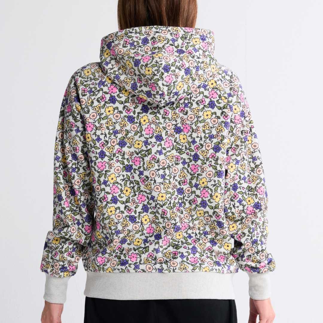 Vintage Flower Human Hoodie - Light Grey - Image 2