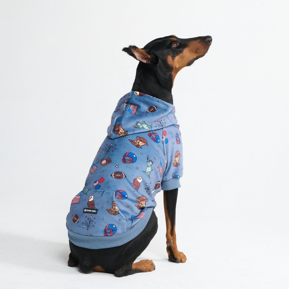 The USA Dog Hoodie - Blue - Image 11