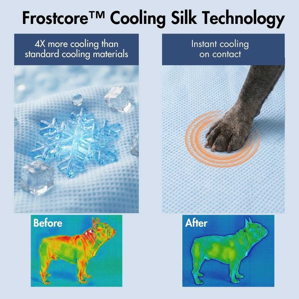 Frostcore™ Cooling Couch Cover Dog Bed - Waffle Blue - Image 7