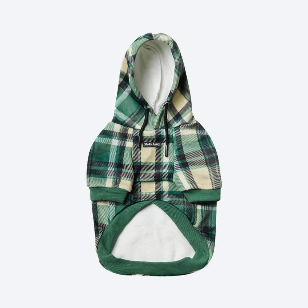 Green Plaid Dog Hoodie - Image 9