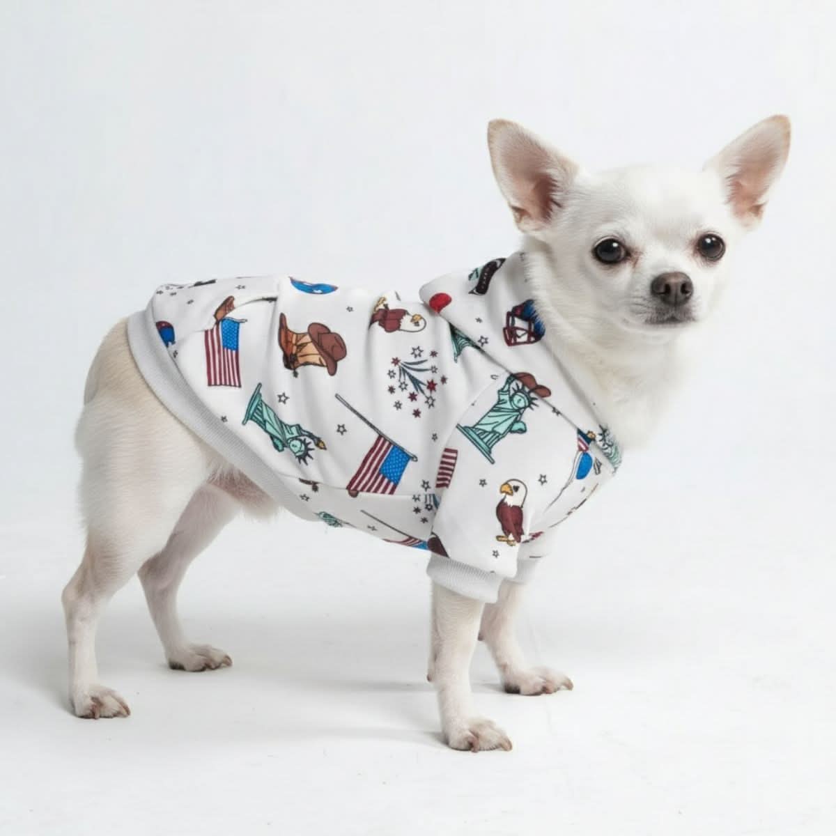 The USA Dog Hoodie - Grey - Image 2
