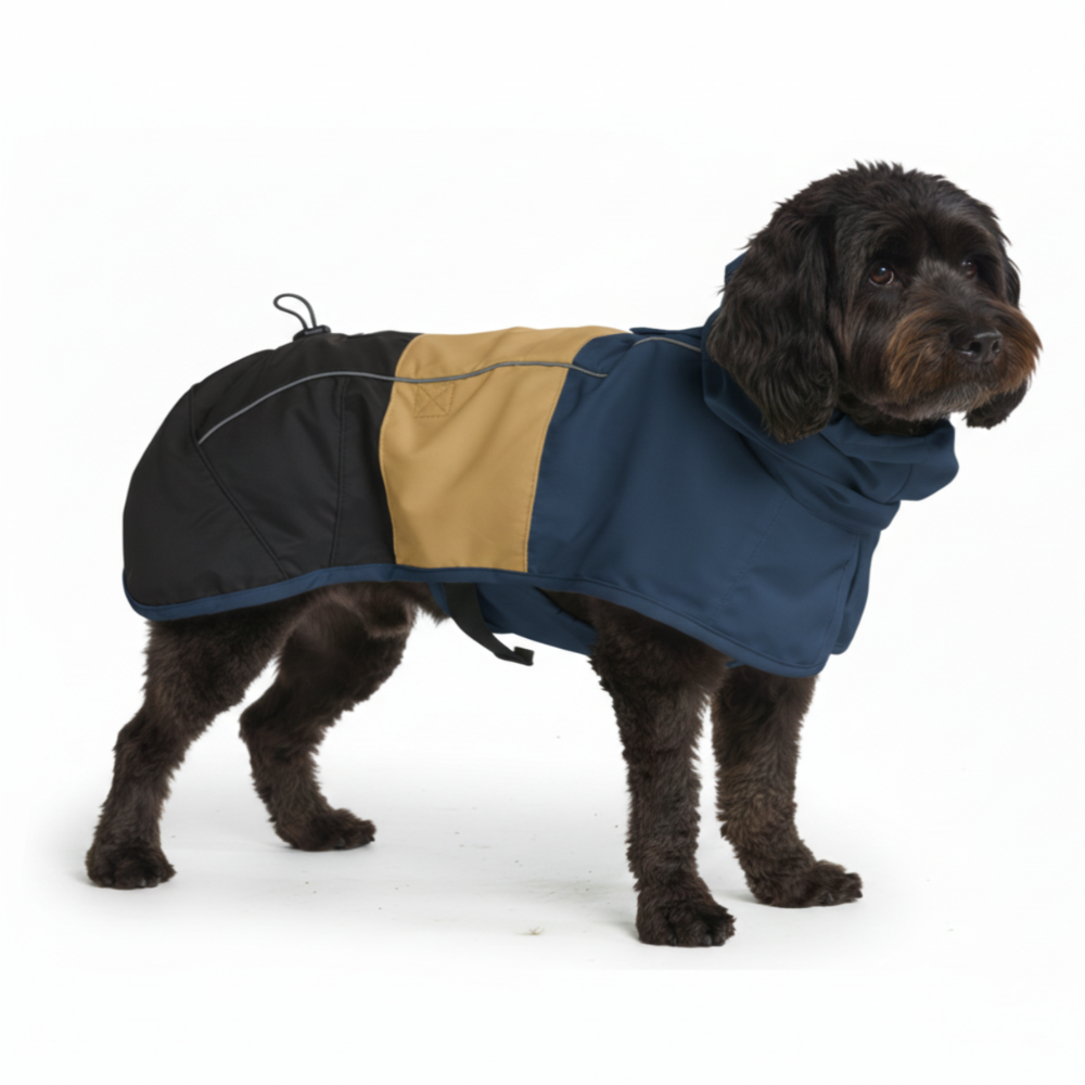 Breatheshield™ Dog Raincoat - Blue Gold Black - Image 5