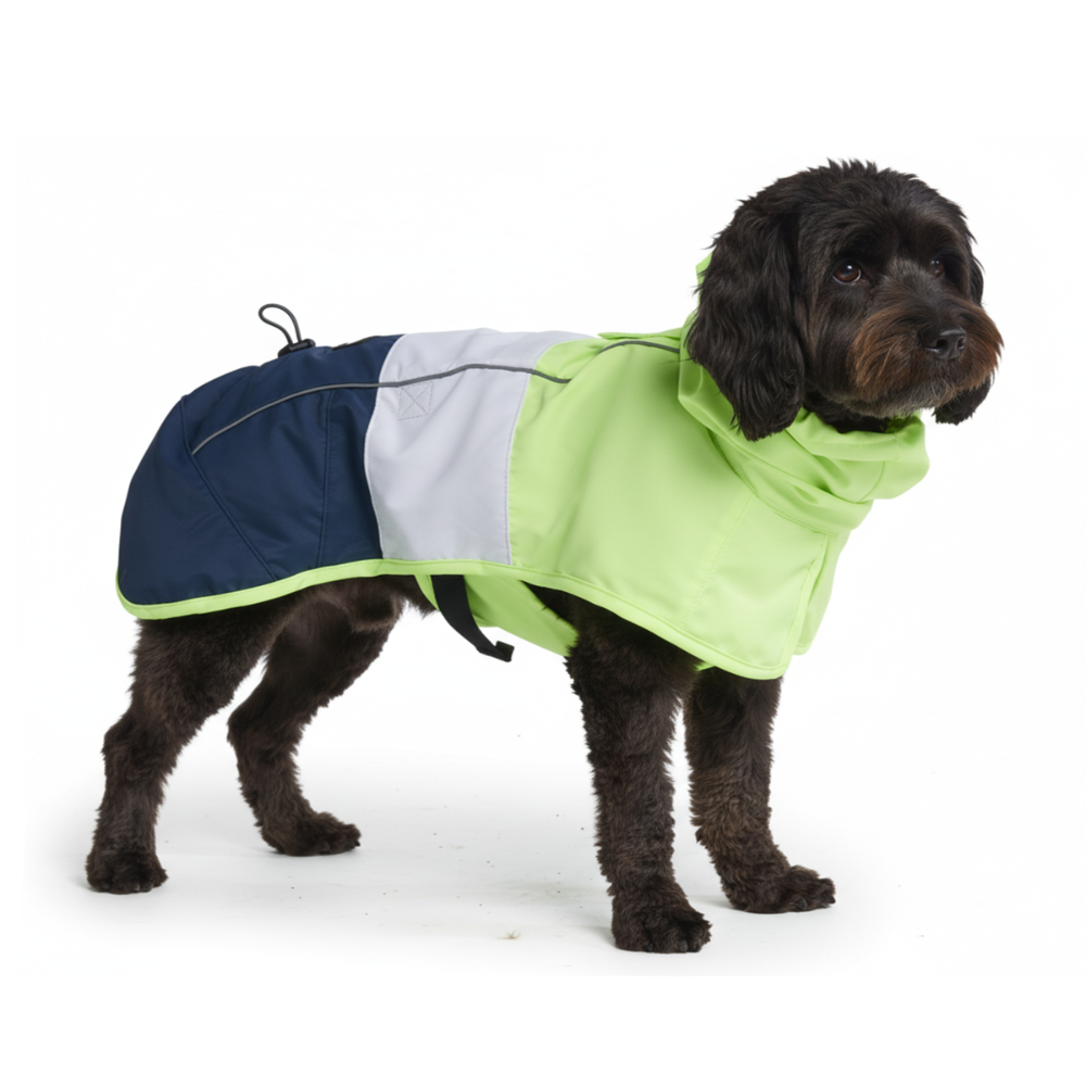 Breatheshield™ Dog Raincoat - Lime White Navy - Image 4