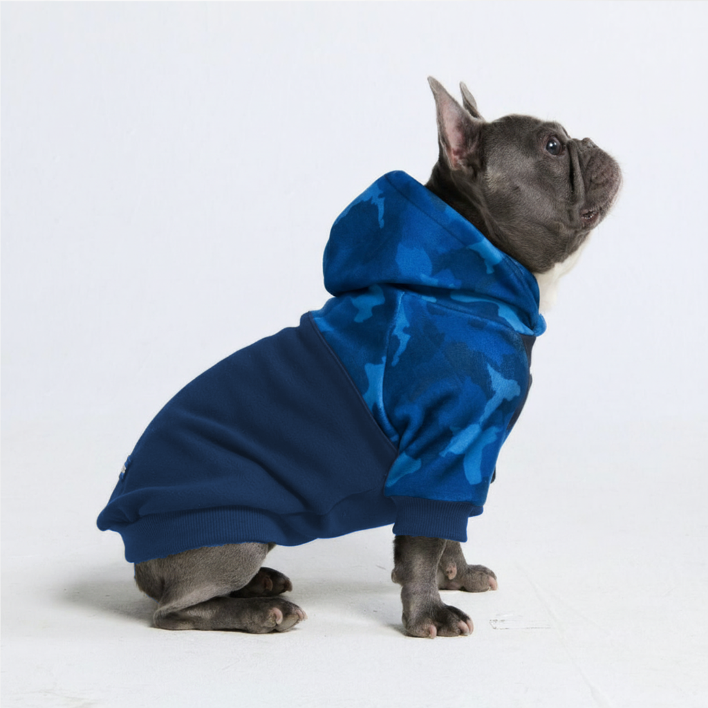 Blue Camo Dog Hoodie - Image 4