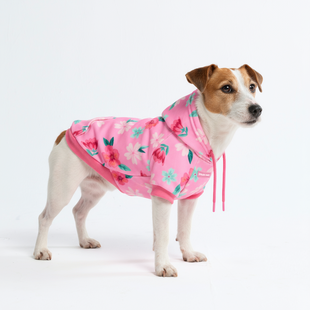 Blossom Dog Hoodie - Pink - Image 3