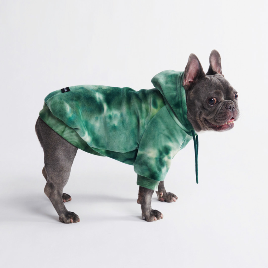 Velvet Dog Hoodie - Emerald Green - Image 4