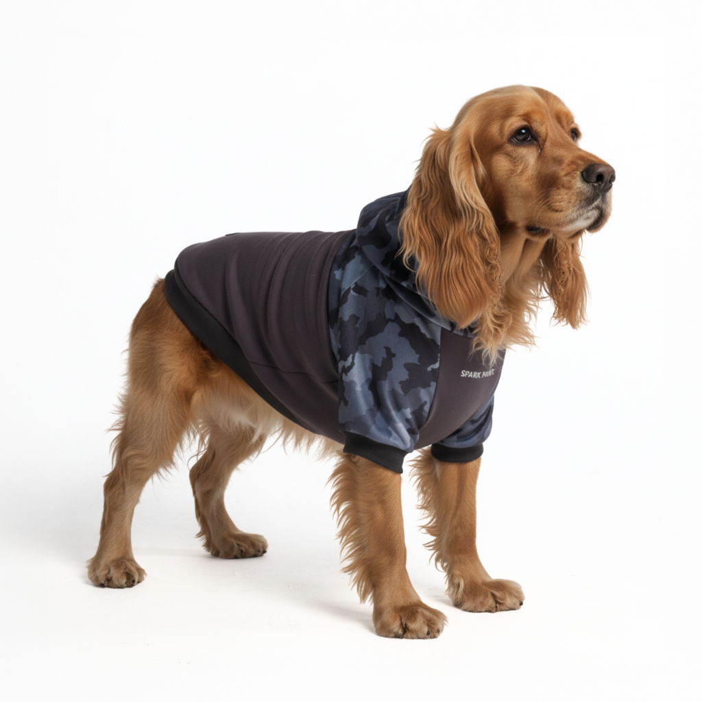 Grey Camo Dog Hoodie - Image 4