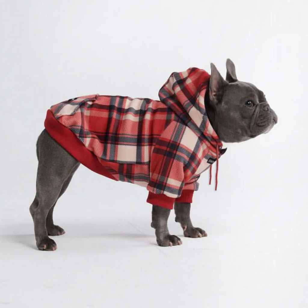 Red Plaid Dog Hoodie - Image 5