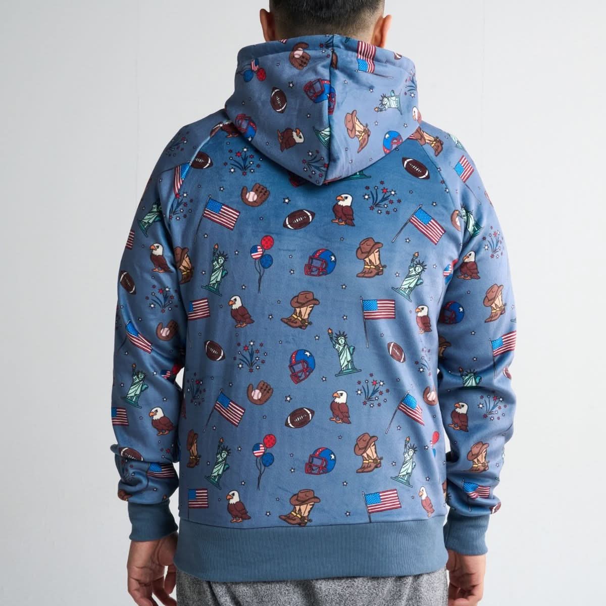 The USA Human Hoodie - Blue - Image 3