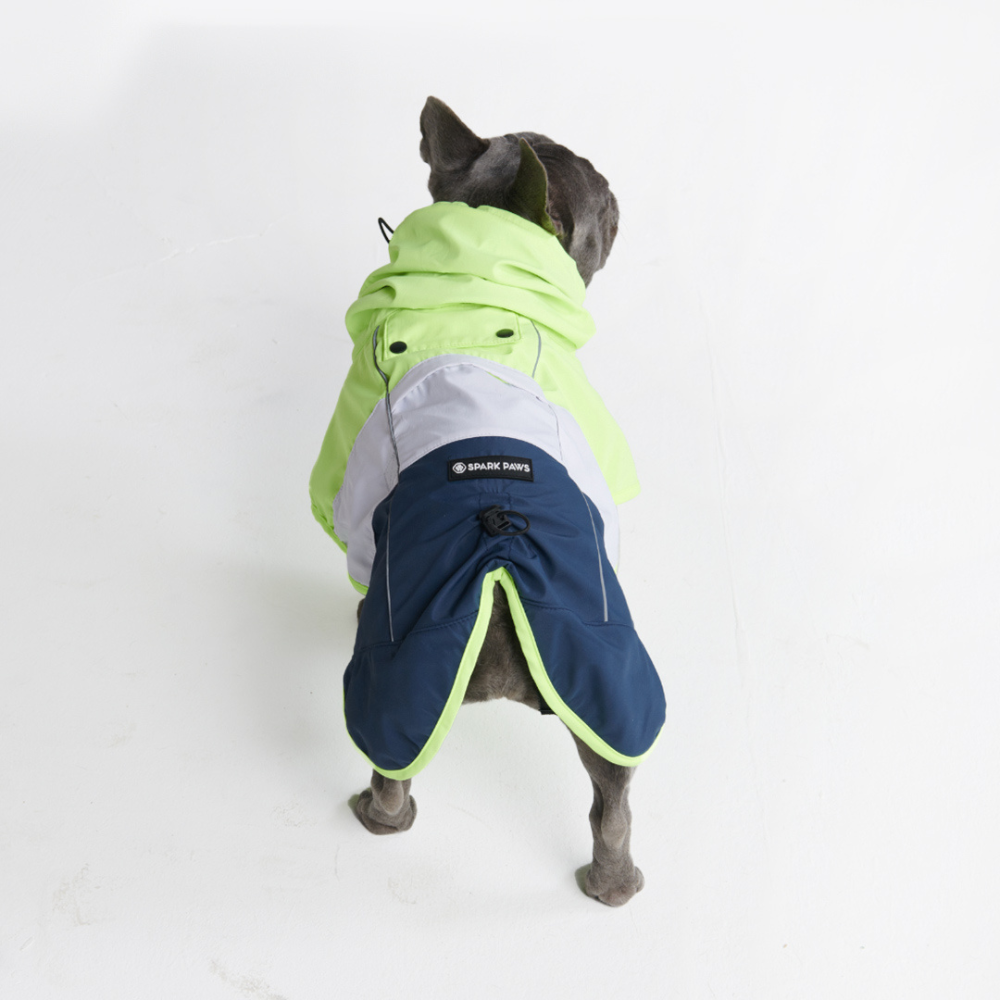 Breatheshield™ Dog Raincoat - Lime White Navy - Image 7