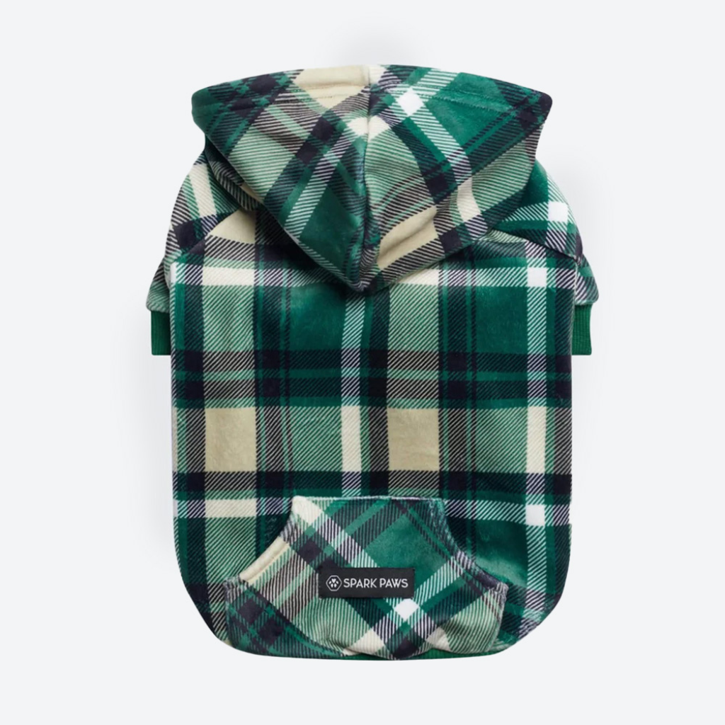 Green Plaid Dog Hoodie - Image 10