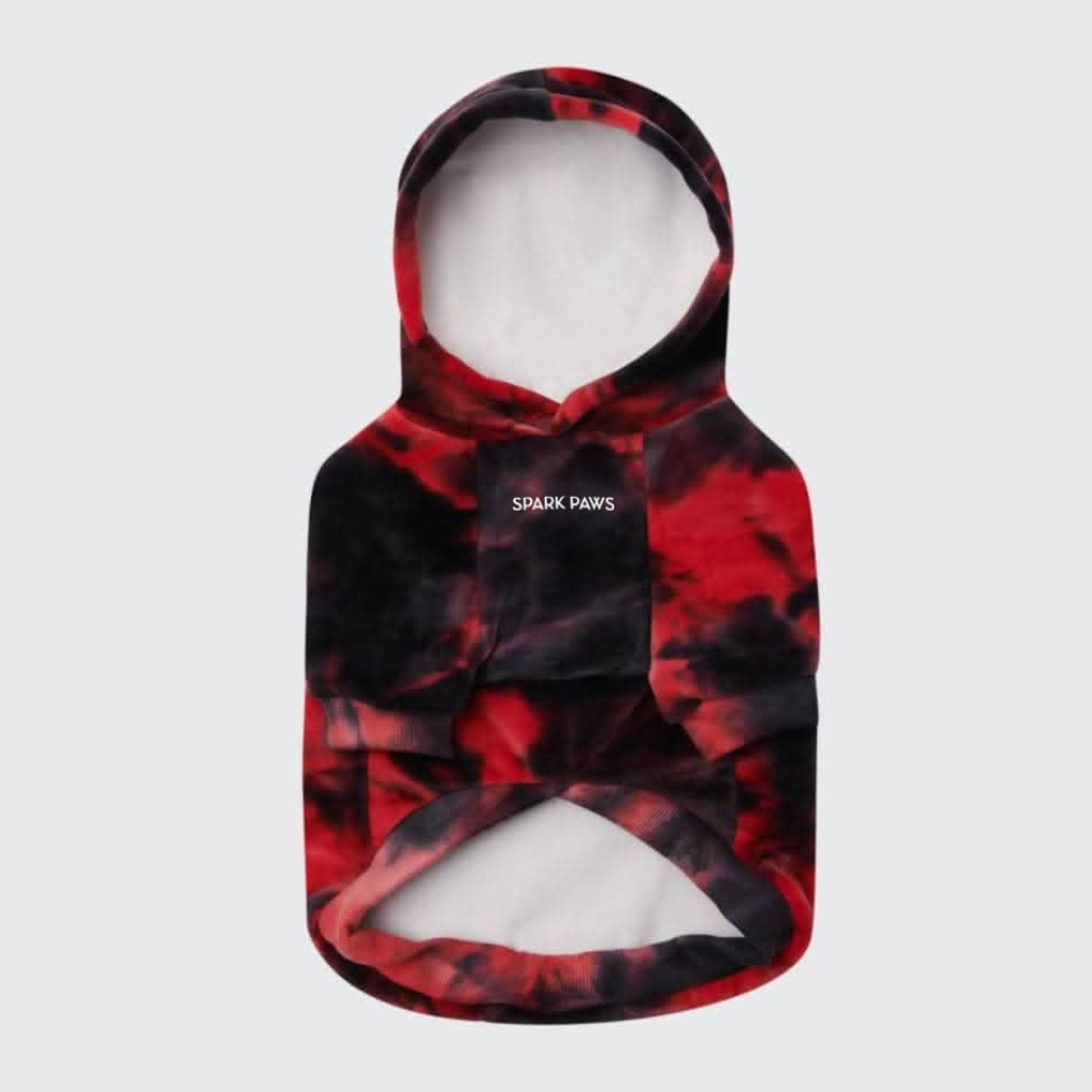 Velvet Dog Hoodie - Red & Black - Image 9