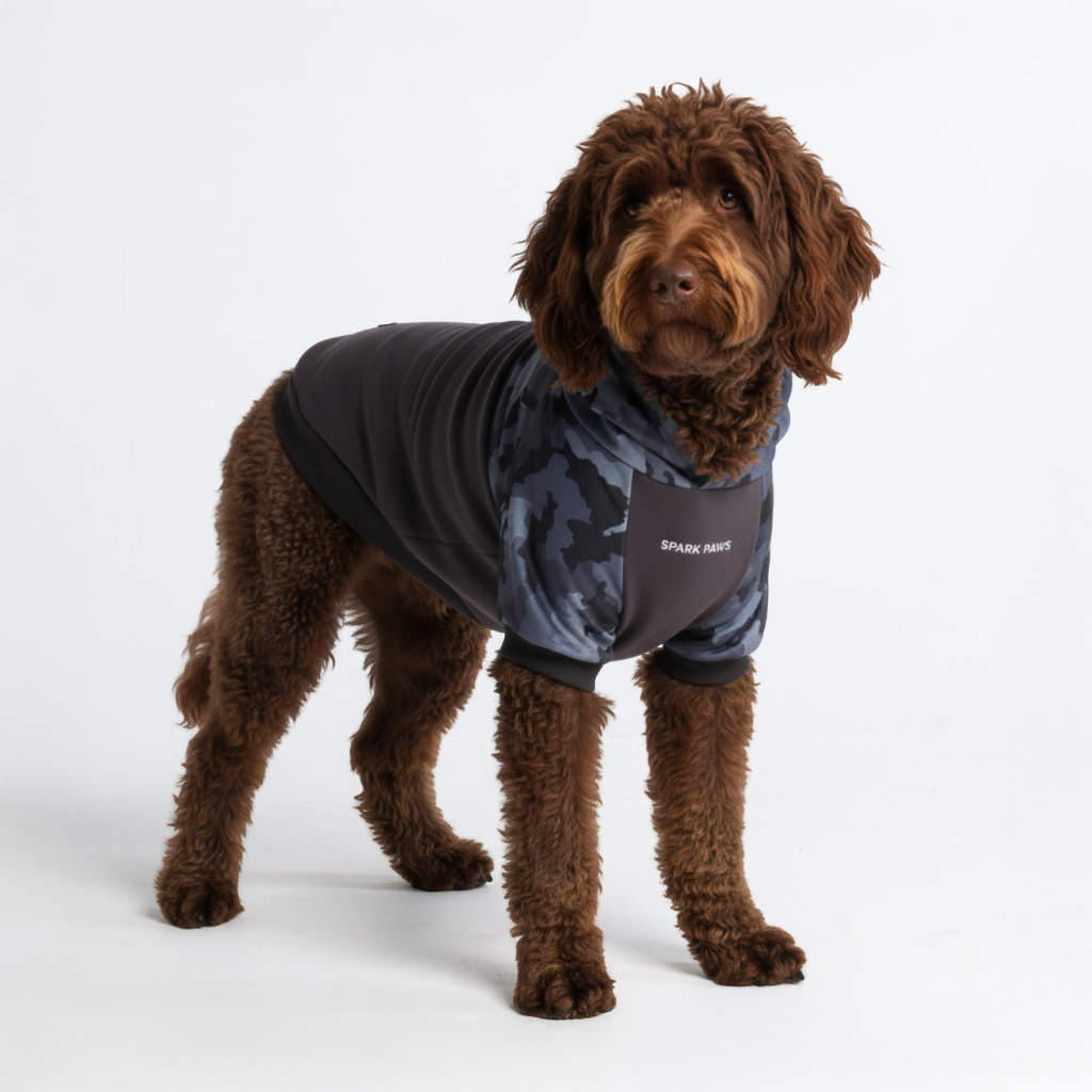 Grey Camo Dog Hoodie - Image 5