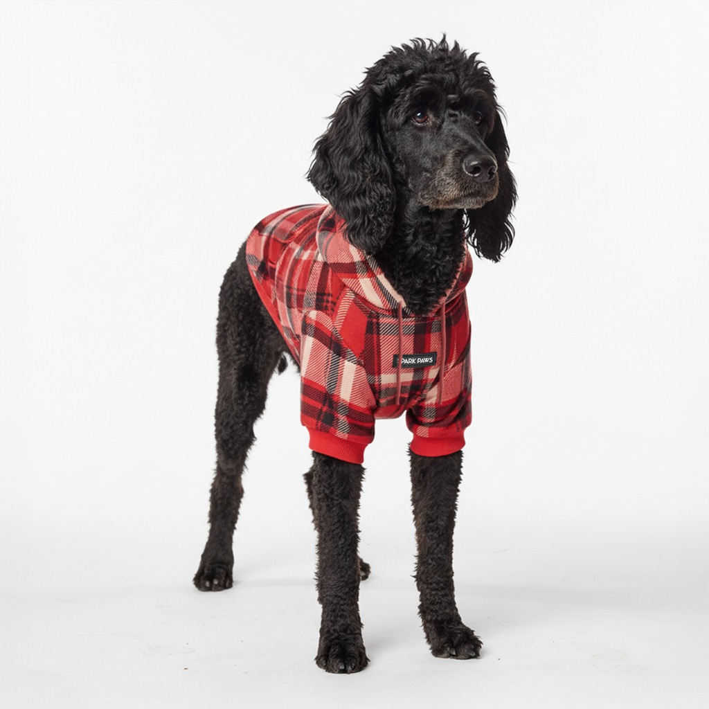 Red Plaid Dog Hoodie - Image 6
