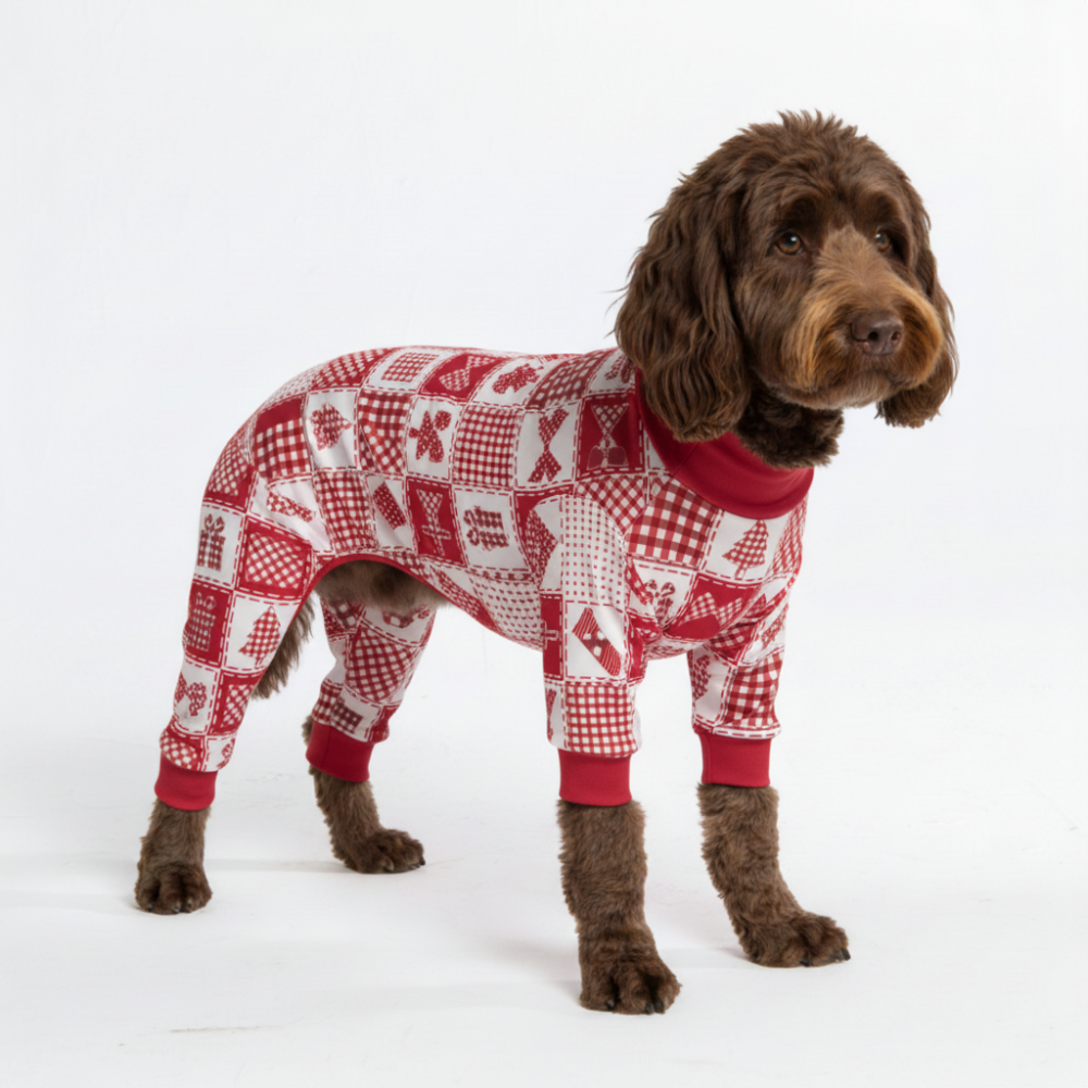 Dog Christmas Pajama - Festive Patchwork - Image 4