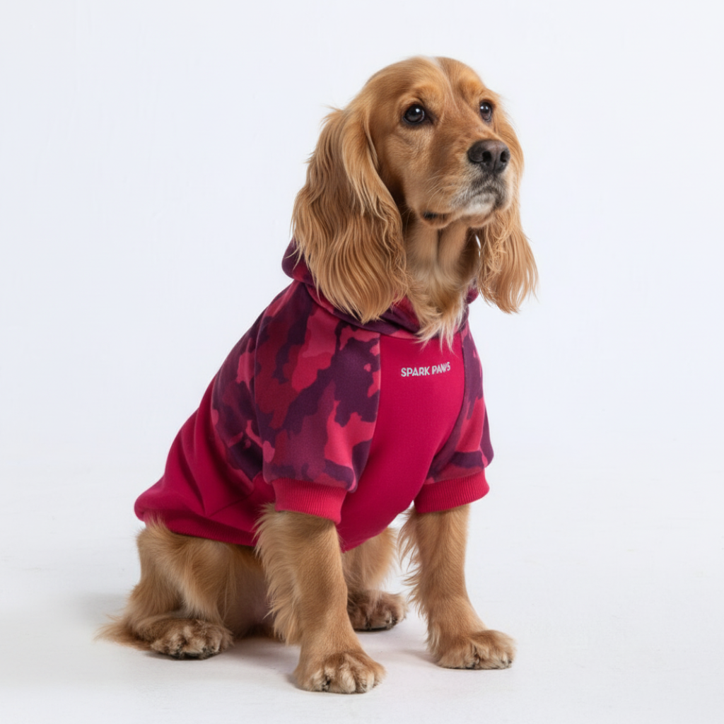 Fuchsia Camo Dog Hoodie - Image 4