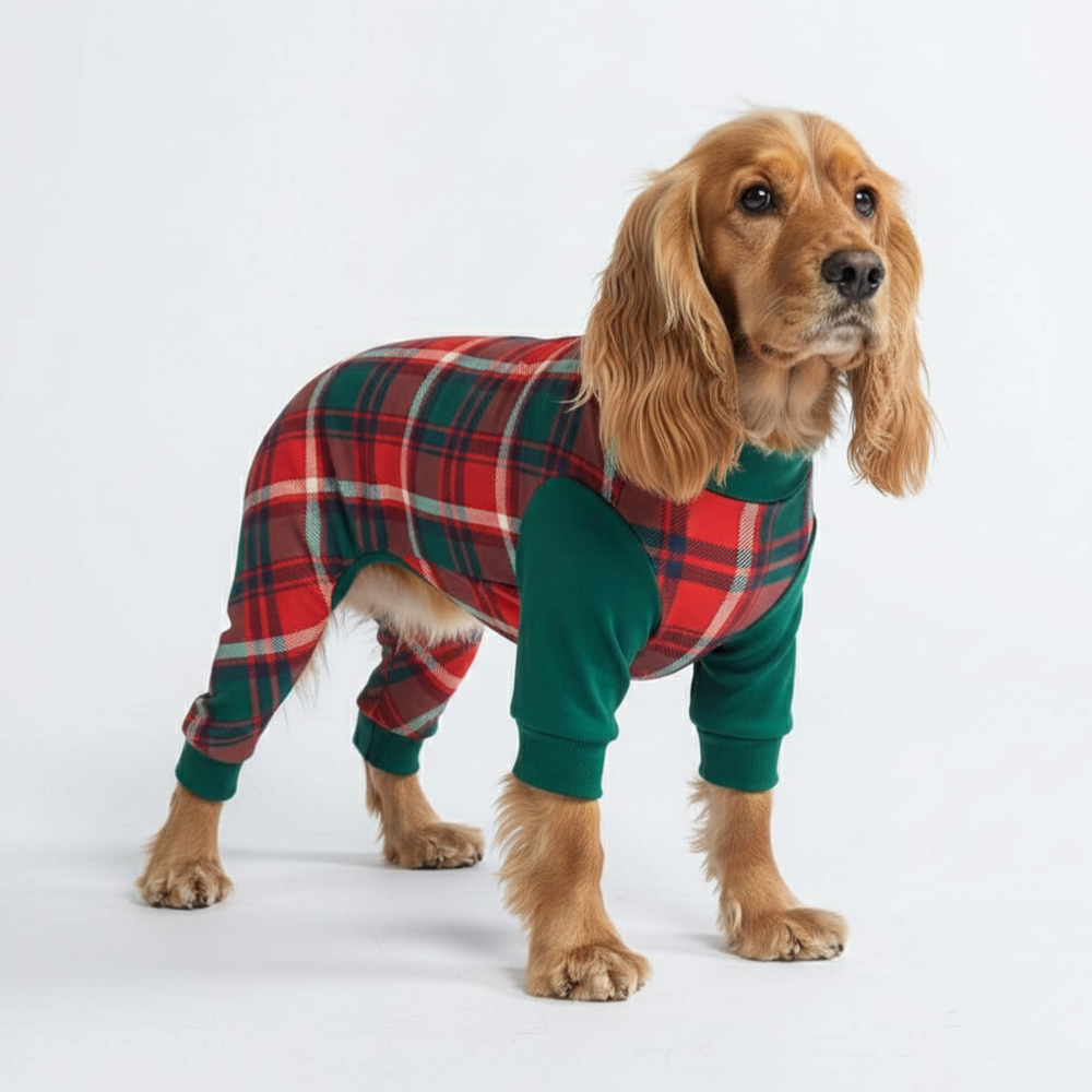 Dog Pajama - Green and Red Plaid - Image 5