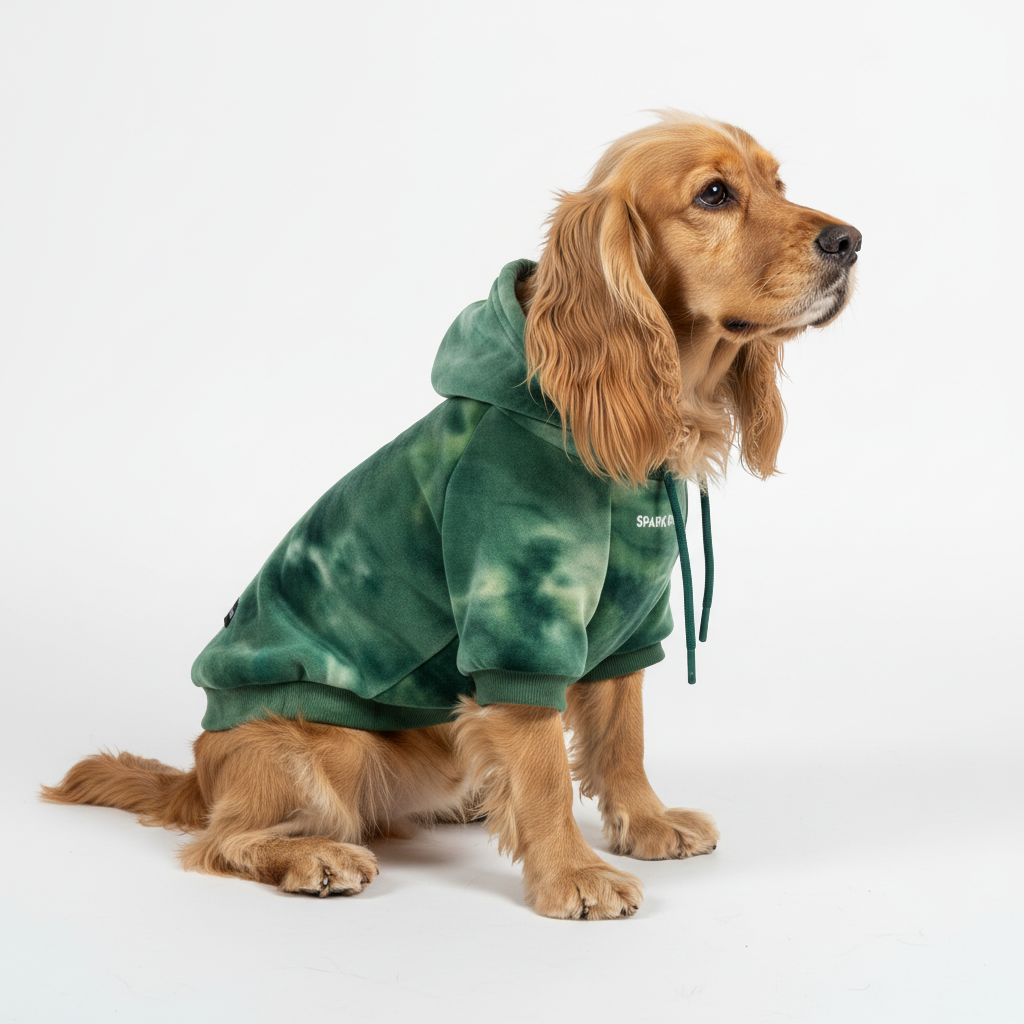 Velvet Dog Hoodie - Emerald Green - Image 5