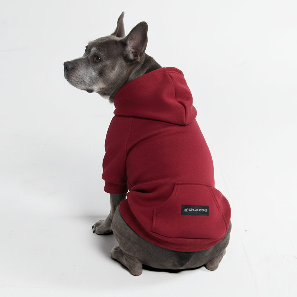 Essential Dog Hoodie - Burgundy - Image 11
