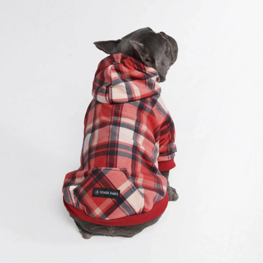 Red Plaid Dog Hoodie - Image 11