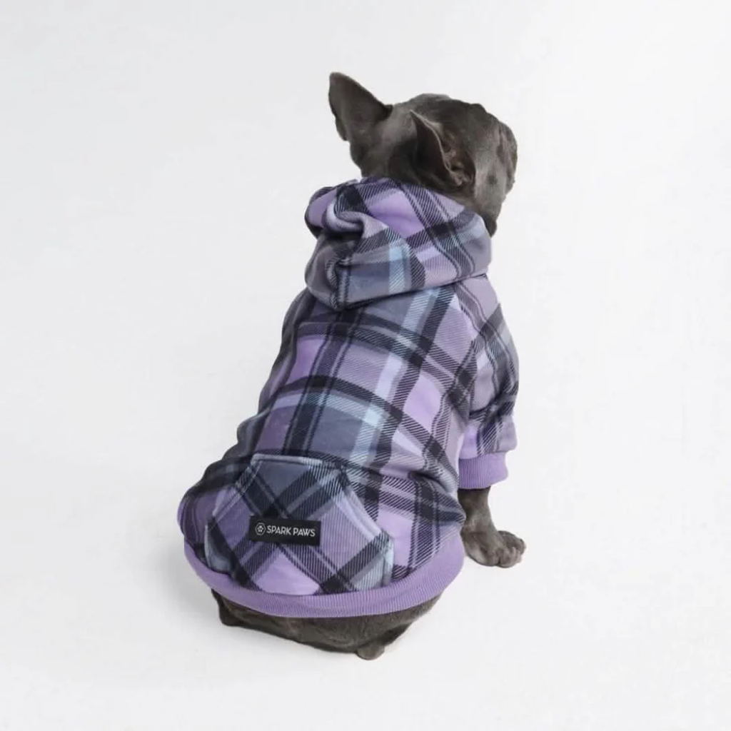 Purple Plaid Dog Hoodie - Image 11