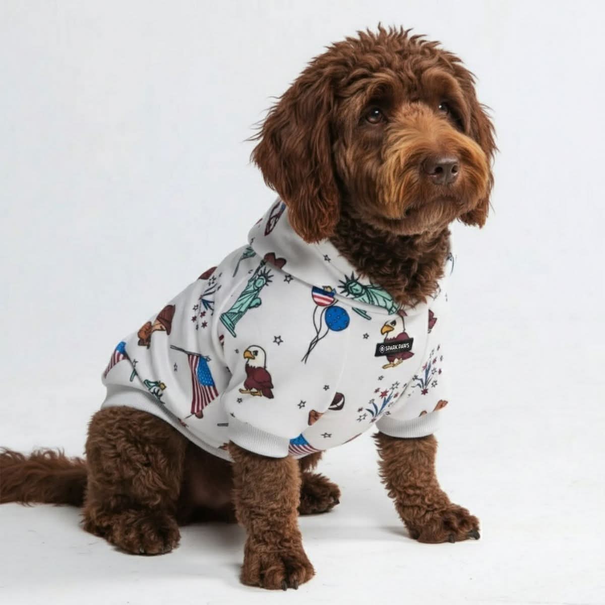The USA Dog Hoodie - Grey - Image 5