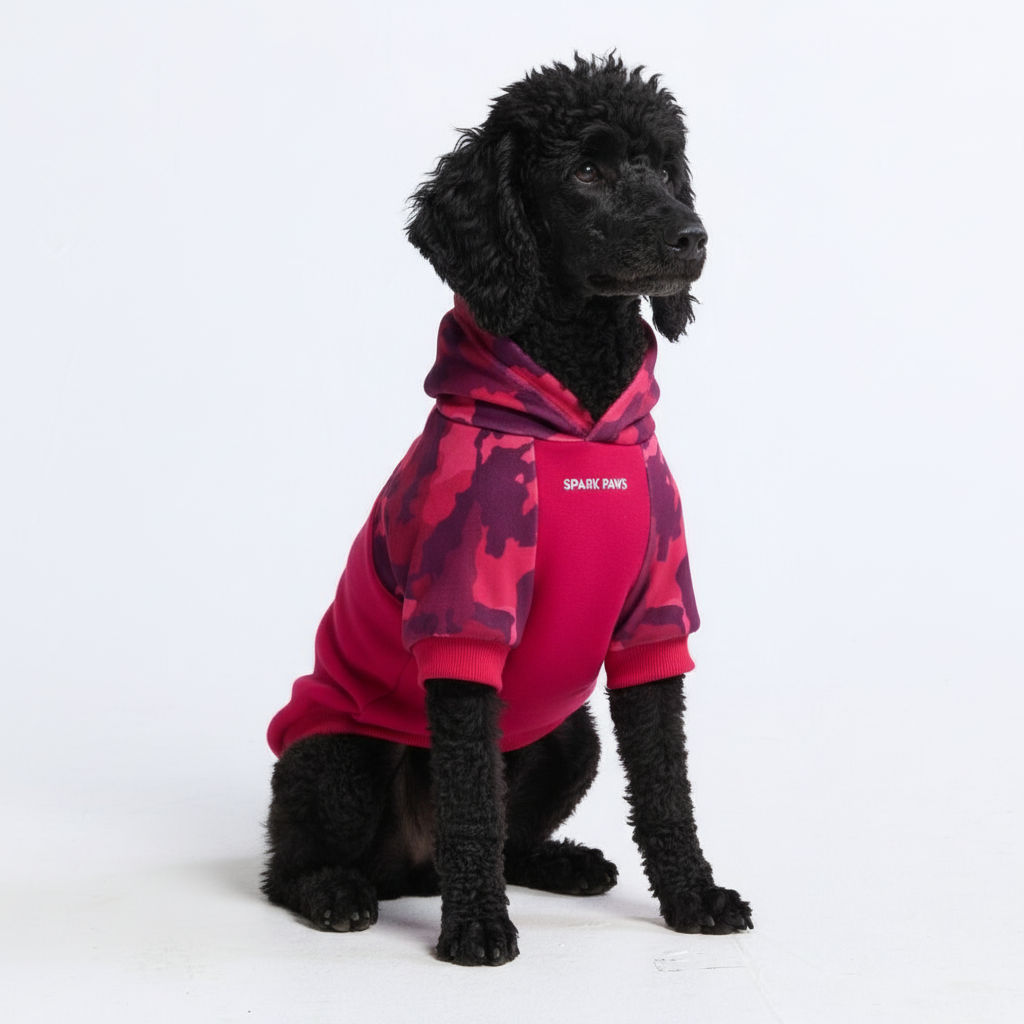 Fuchsia Camo Dog Hoodie - Image 5