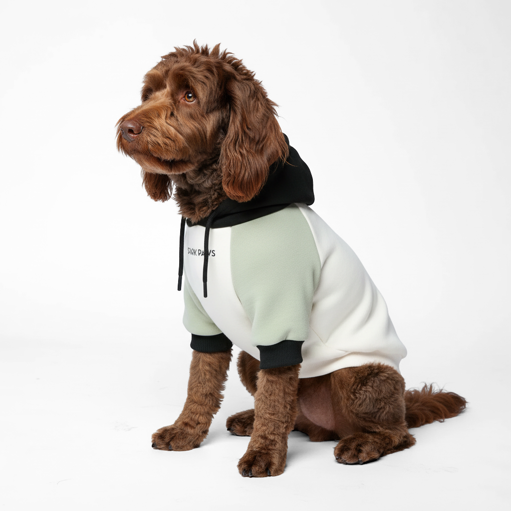Olive Cream Dog Hoodie - Image 5