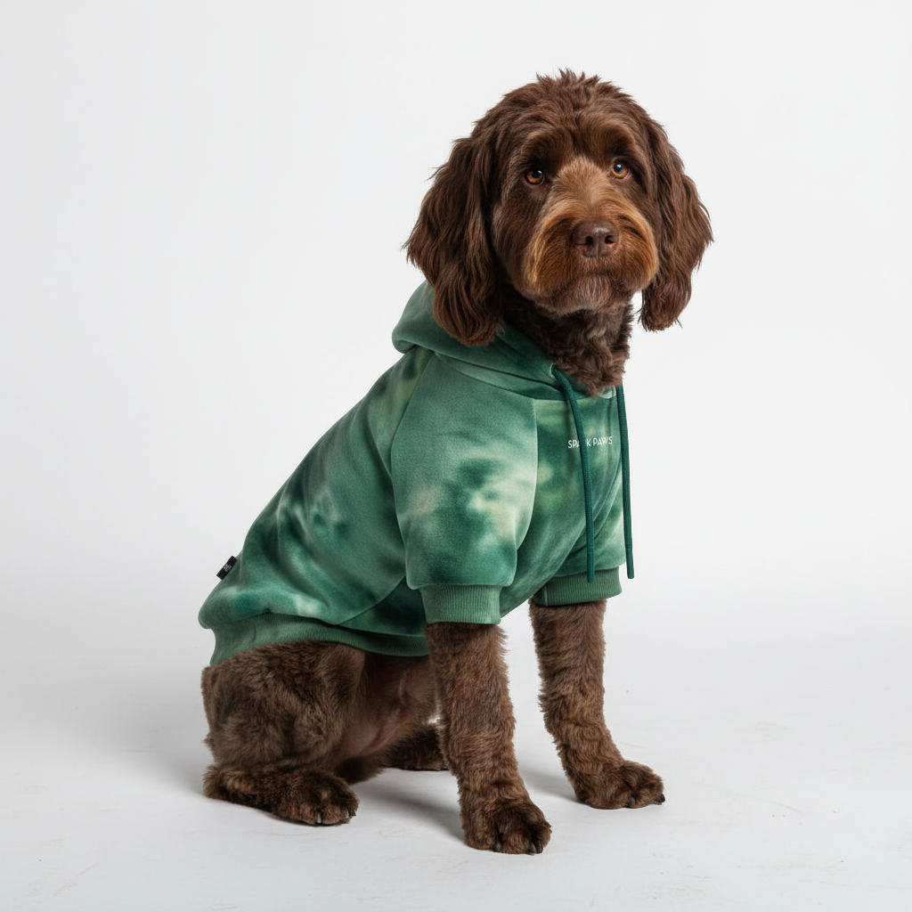 Velvet Dog Hoodie - Emerald Green - Image 6