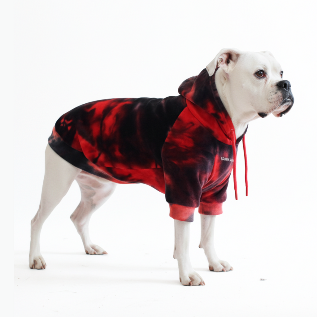 Velvet Dog Hoodie - Red & Black - Image 6